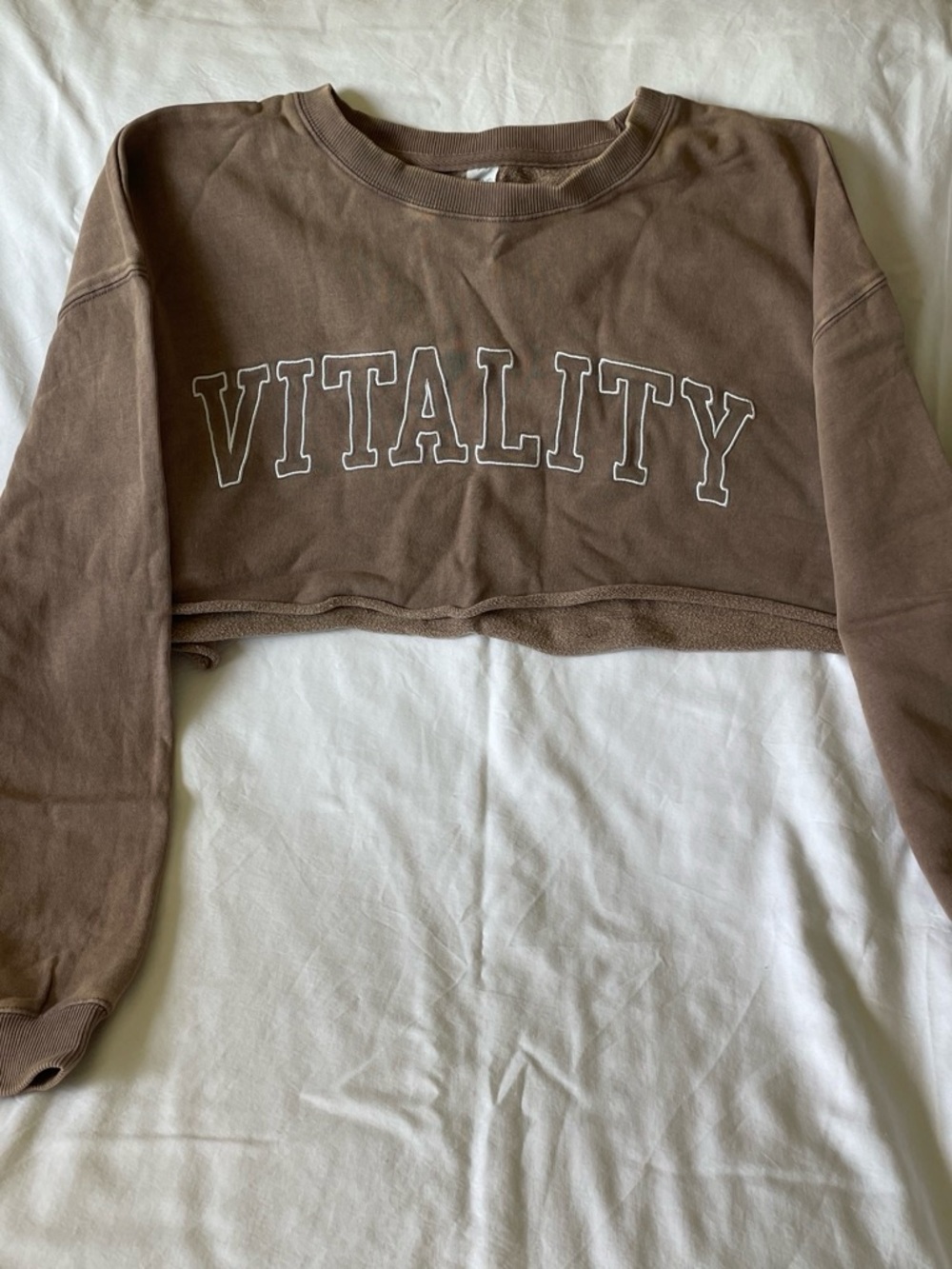 Vitality Cropped Sweatshirt - Brown